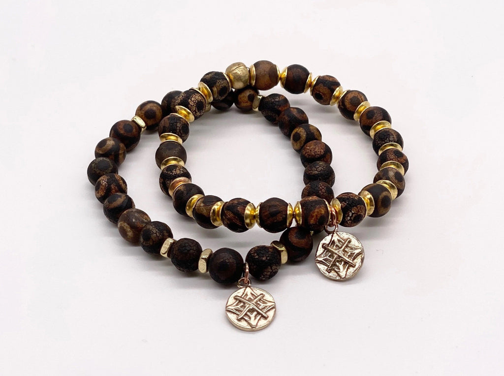 Tibetan Cracked Agate Bracelet
